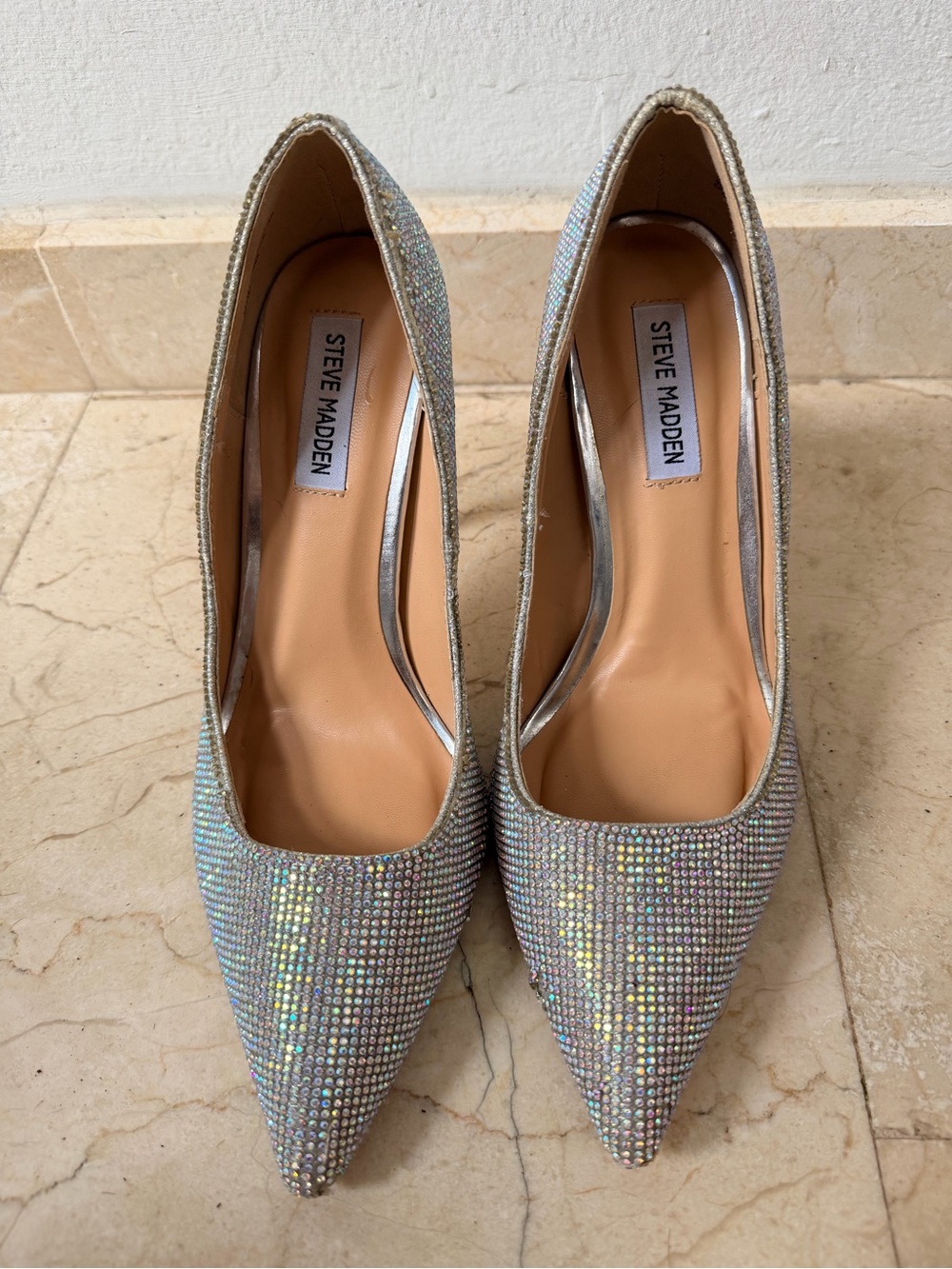 Steve Madden Iridescent Crystal Pointed Pumps